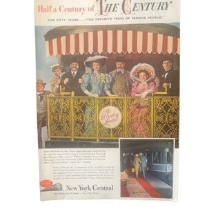 Vintage 1952 New York Central The Century Ad Advertisement